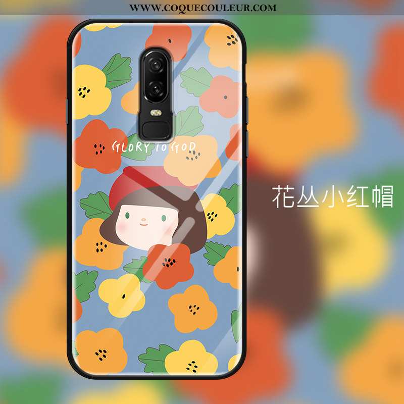 Coque Oneplus 6 Tendance Verre, Housse Oneplus 6 Protection Étui Coloré