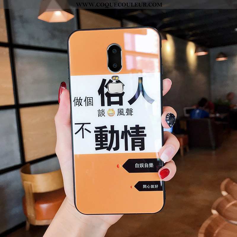 Housse Oneplus 6 Fluide Doux Orange Créatif, Étui Oneplus 6 Silicone