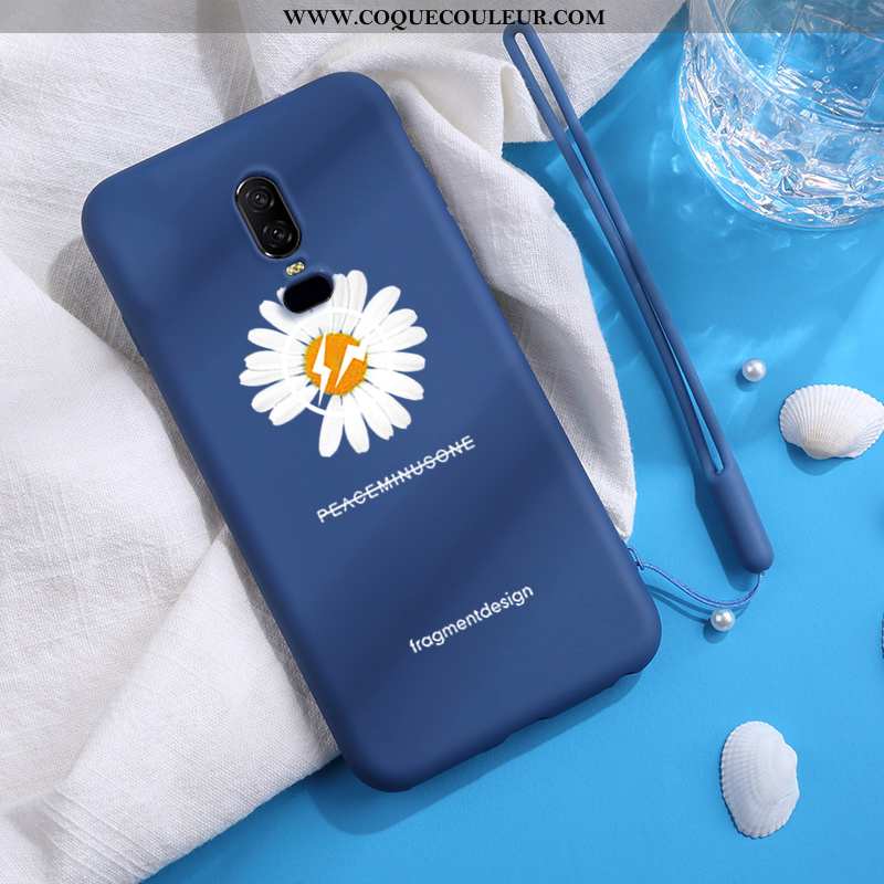 Coque Oneplus 6 Protection Fluide Doux Incassable, Housse Oneplus 6 Personnalité Charmant Bleu