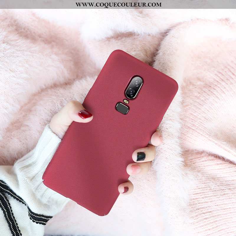 Housse Oneplus 6 Légère Coque Créatif, Étui Oneplus 6 Protection Incassable Rouge