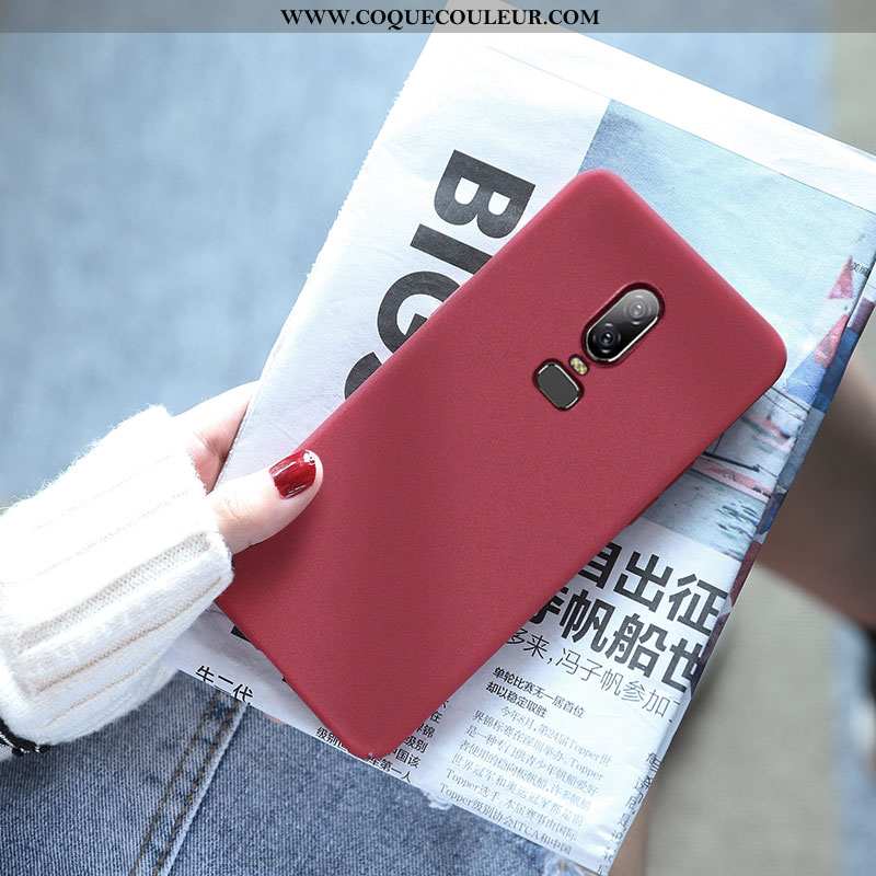 Housse Oneplus 6 Légère Coque Créatif, Étui Oneplus 6 Protection Incassable Rouge