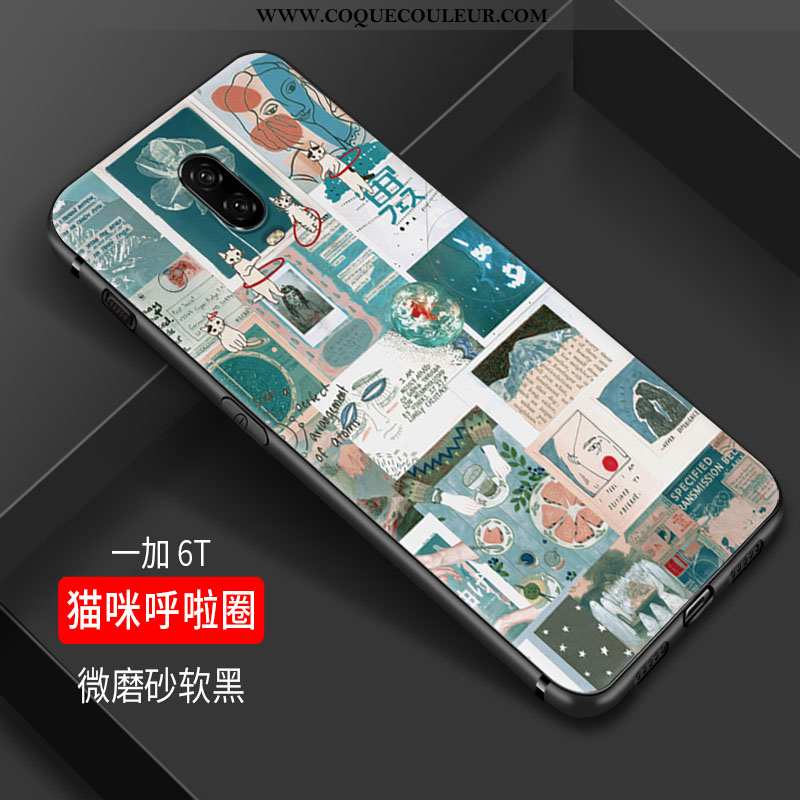 Housse Oneplus 6t Tendance Coque Personnalité, Étui Oneplus 6t Fluide Doux Verte