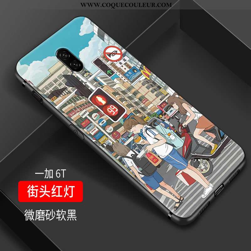 Housse Oneplus 6t Tendance Coque Personnalité, Étui Oneplus 6t Fluide Doux Verte