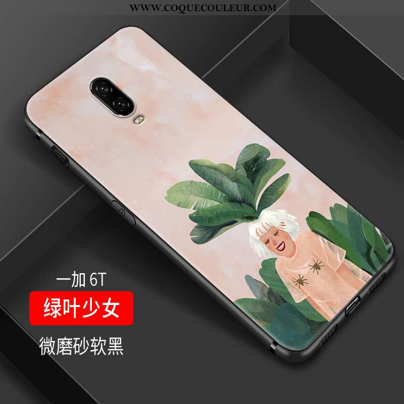 Housse Oneplus 6t Tendance Coque Personnalité, Étui Oneplus 6t Fluide Doux Verte