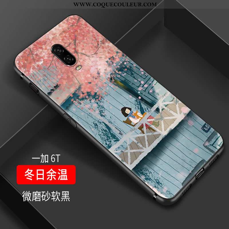 Housse Oneplus 6t Tendance Coque Personnalité, Étui Oneplus 6t Fluide Doux Verte