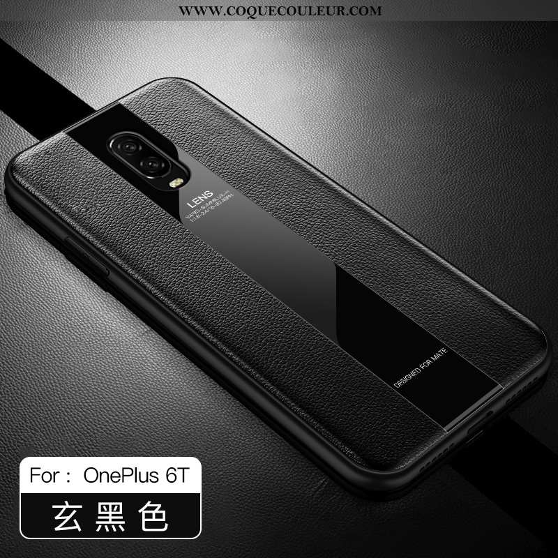 Housse Oneplus 6t Protection Légère Incassable, Étui Oneplus 6t Luxe Ultra Noir