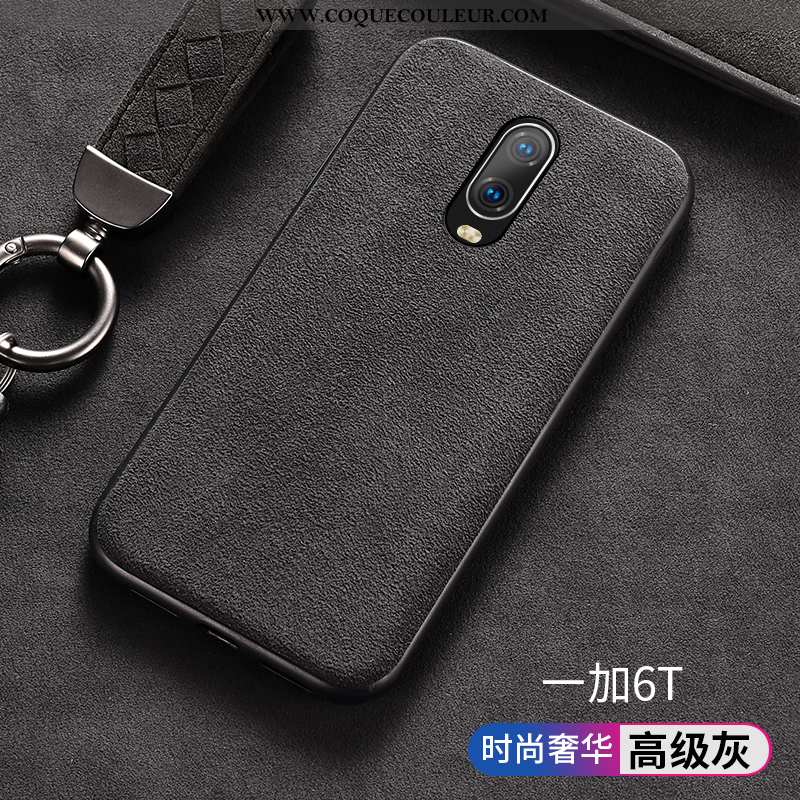 Étui Oneplus 6t Créatif Incassable Protection, Coque Oneplus 6t Fluide Doux Business Orange