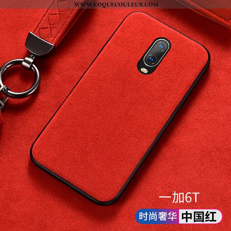 Étui Oneplus 6t Créatif Incassable Protection, Coque Oneplus 6t Fluide Doux Business Orange