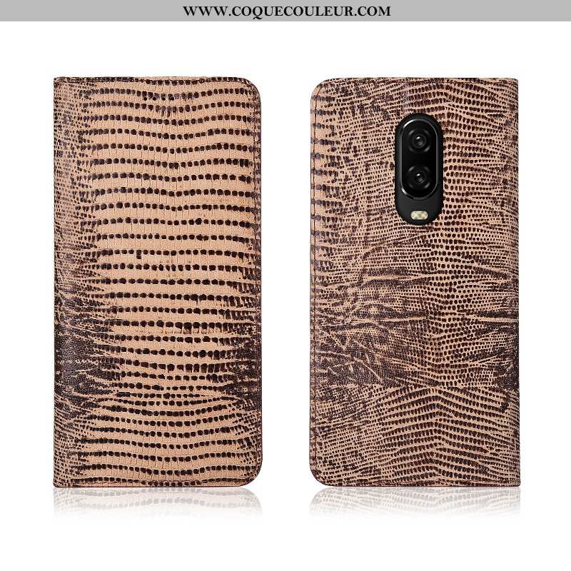 Étui Oneplus 6t Cuir Tout Compris, Coque Oneplus 6t Fluide Doux Protection Véritable Bleu