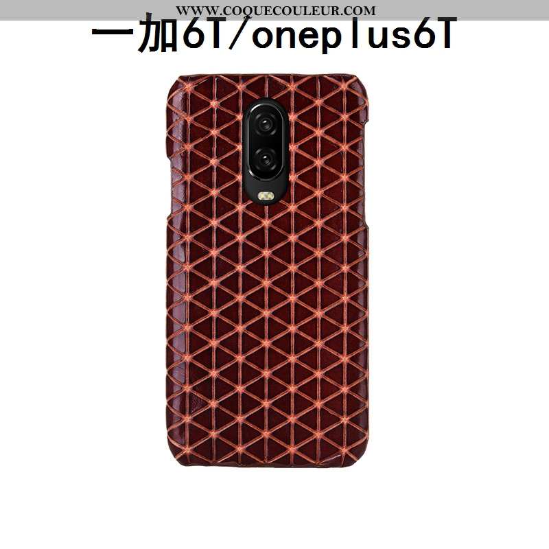 Housse Oneplus 6t Mode Téléphone Portable Étui, Étui Oneplus 6t Protection Coque Marron