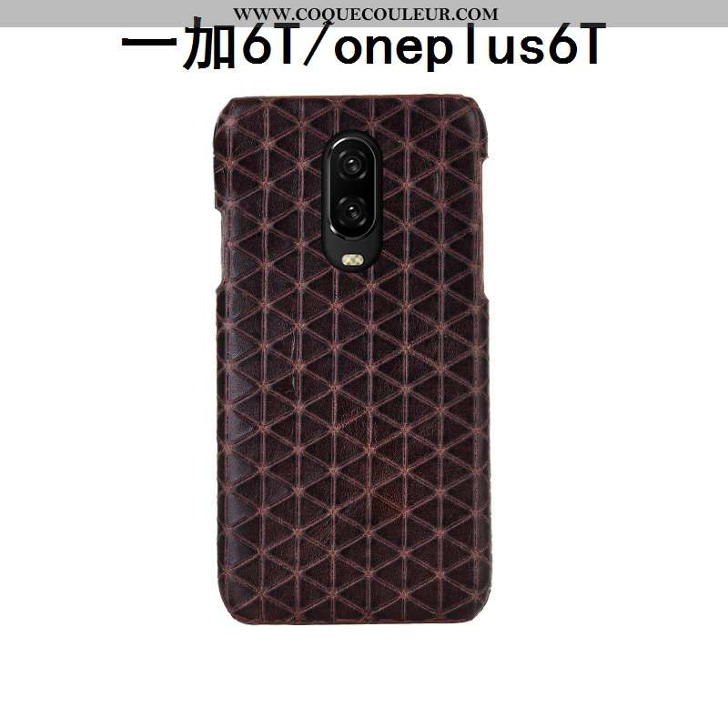 Housse Oneplus 6t Mode Téléphone Portable Étui, Étui Oneplus 6t Protection Coque Marron