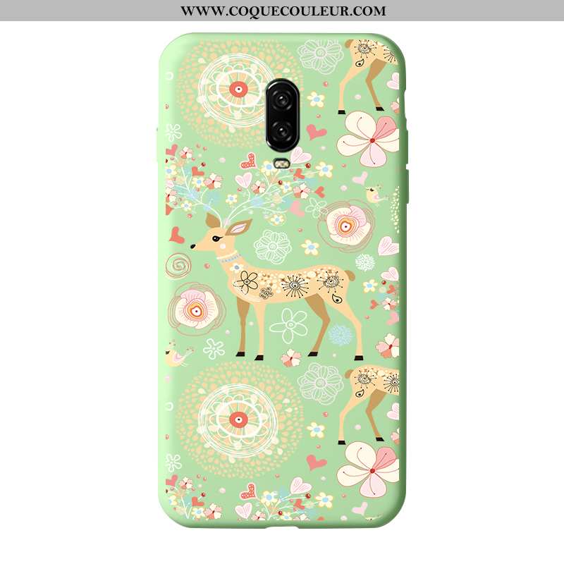 Étui Oneplus 6t Protection Légère Simple, Coque Oneplus 6t Créatif Mode Verte