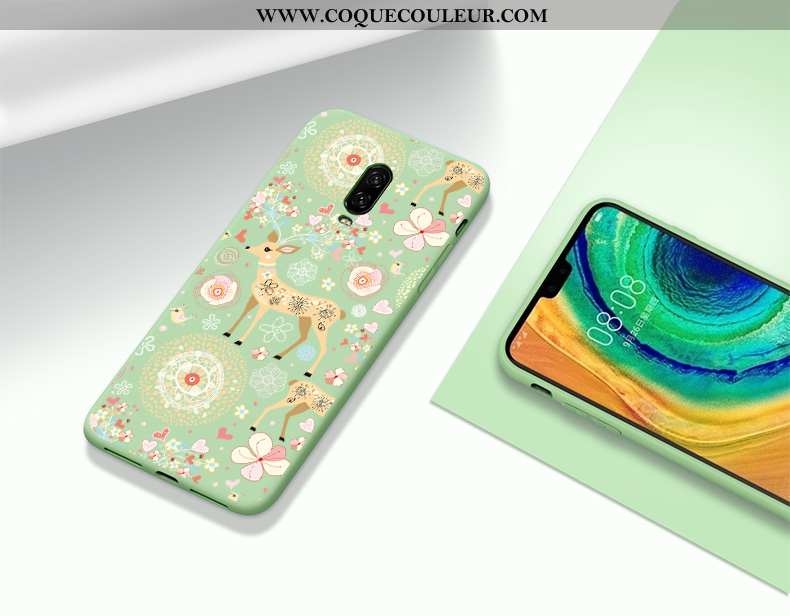 Étui Oneplus 6t Protection Légère Simple, Coque Oneplus 6t Créatif Mode Verte