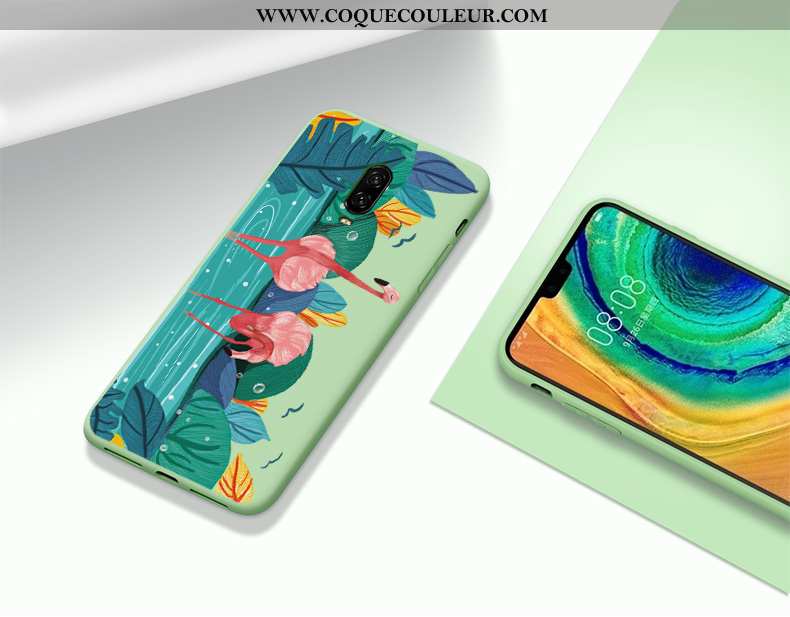 Étui Oneplus 6t Protection Légère Simple, Coque Oneplus 6t Créatif Mode Verte