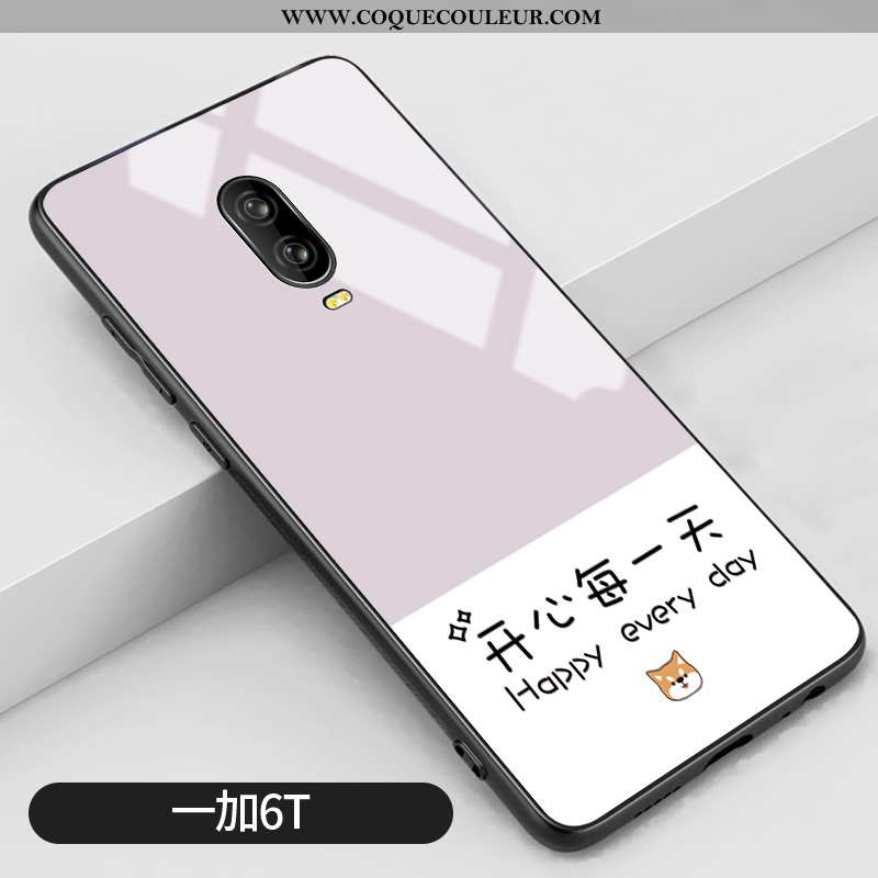 Coque Oneplus 6t Créatif Frais Téléphone Portable, Housse Oneplus 6t Tendance Protection Violet