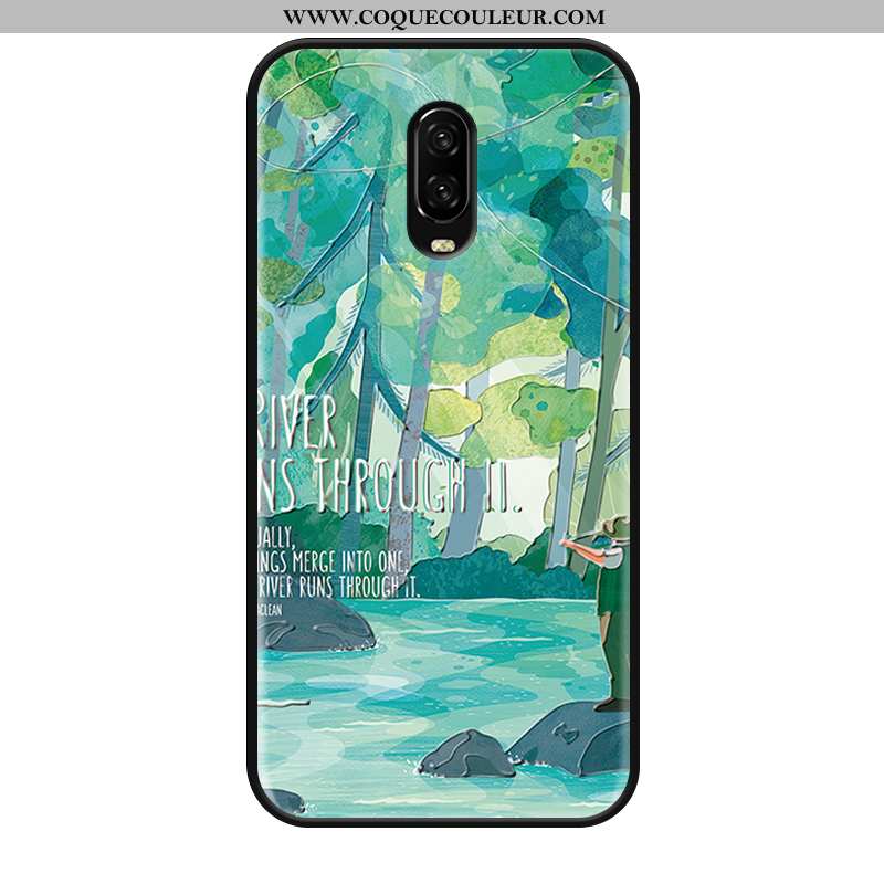 Étui Oneplus 6t Mode Simple Petit, Coque Oneplus 6t Protection Verte