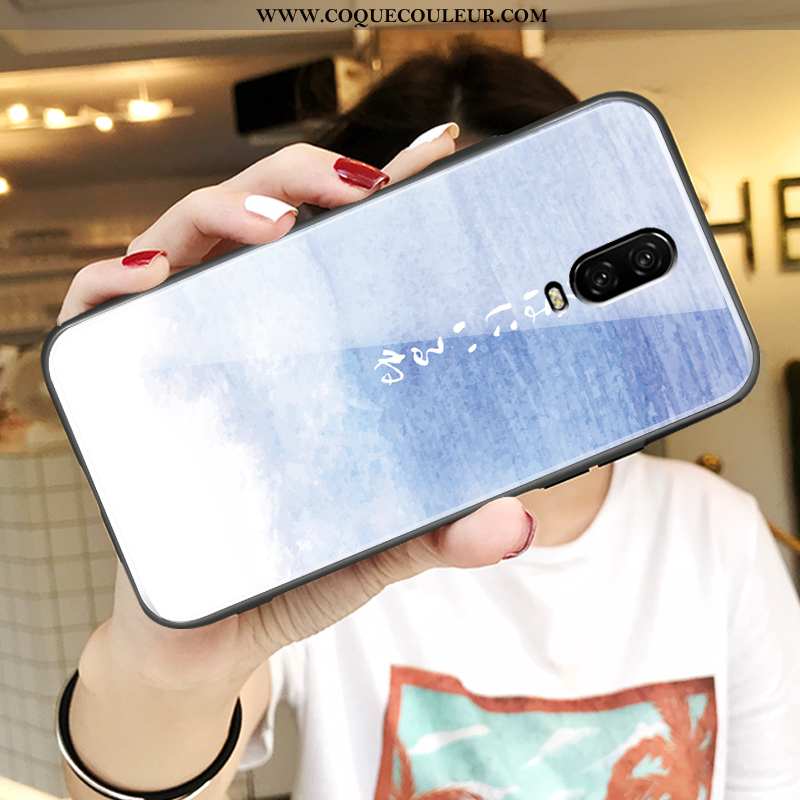 Étui Oneplus 6t Ultra Coque Créatif, Oneplus 6t Tendance Bleu