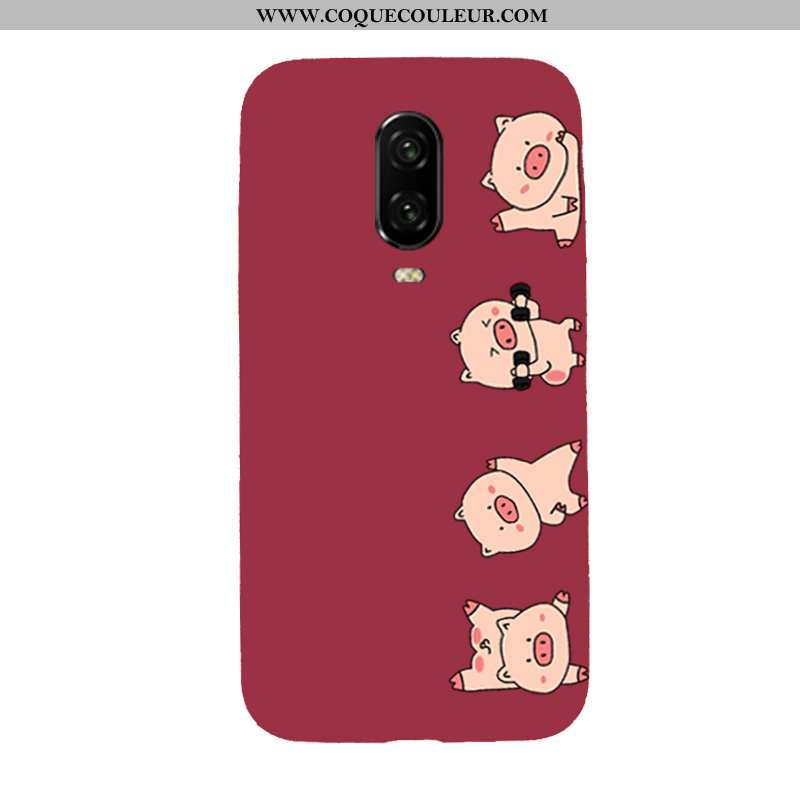 Étui Oneplus 6t Tendance Dessin Animé Silicone, Coque Oneplus 6t Légère Amoureux Rouge