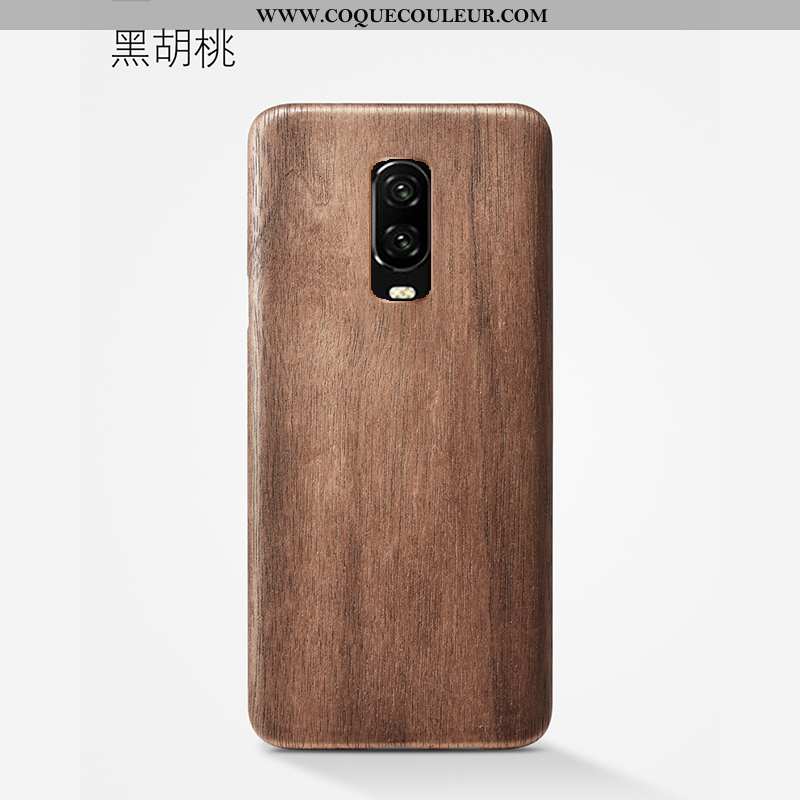 Étui Oneplus 6t Délavé En Daim Tout Compris Qualité, Coque Oneplus 6t En Bois Protection Khaki