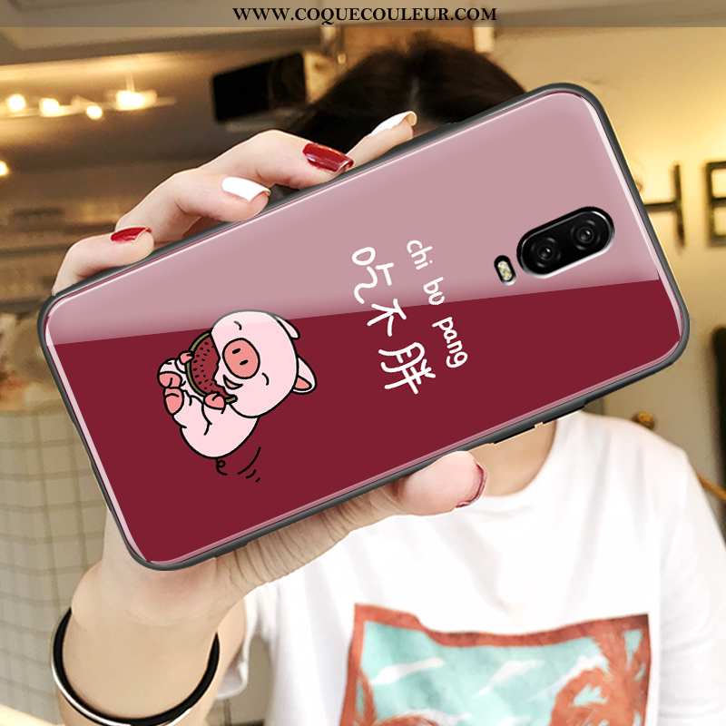 Étui Oneplus 6t Dessin Animé Tendance Miroir, Coque Oneplus 6t Charmant Tout Compris Bleu