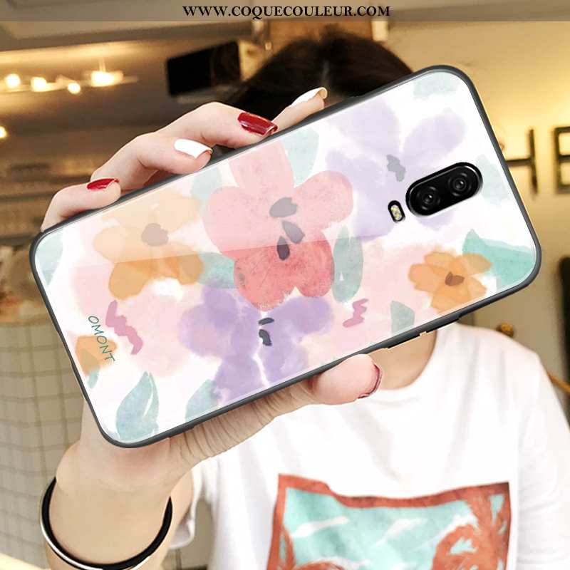 Housse Oneplus 6t Protection Multicolore Tout Compris, Étui Oneplus 6t Verre Tendance Coloré