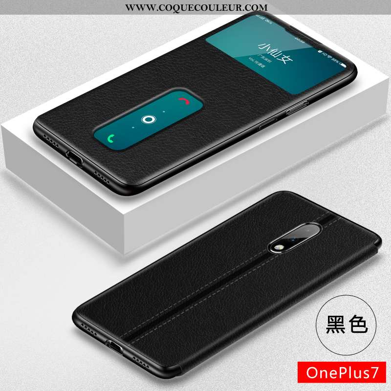 Coque Oneplus 7 Protection Fluide Doux Étui, Housse Oneplus 7 Personnalité Difficile Marron