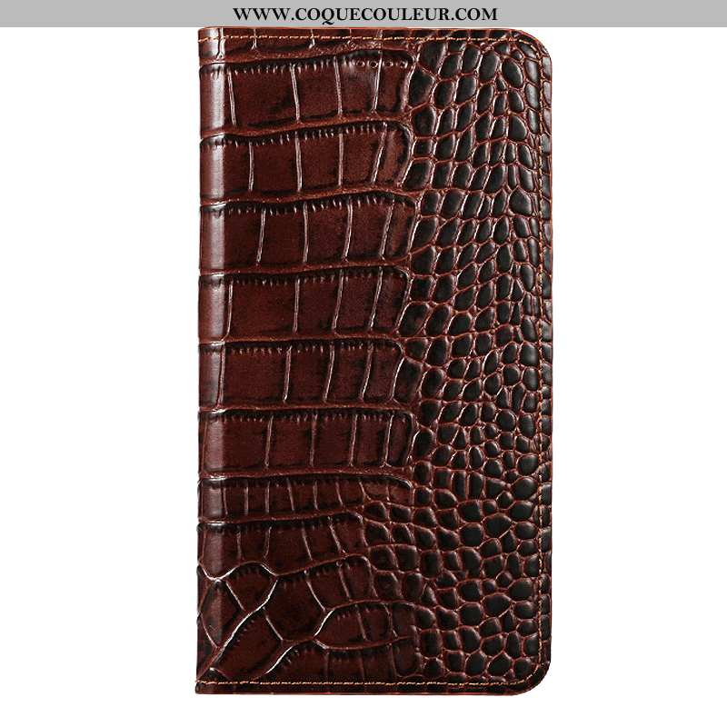 Housse Oneplus 7 Cuir Véritable Marron, Étui Oneplus 7 Cuir Téléphone Portable Marron