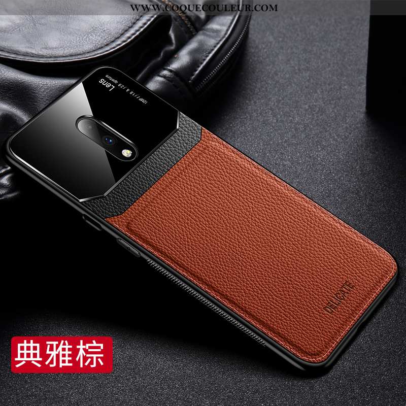 Étui Oneplus 7 Modèle Fleurie Coque Qualité, Oneplus 7 Fluide Doux Marron