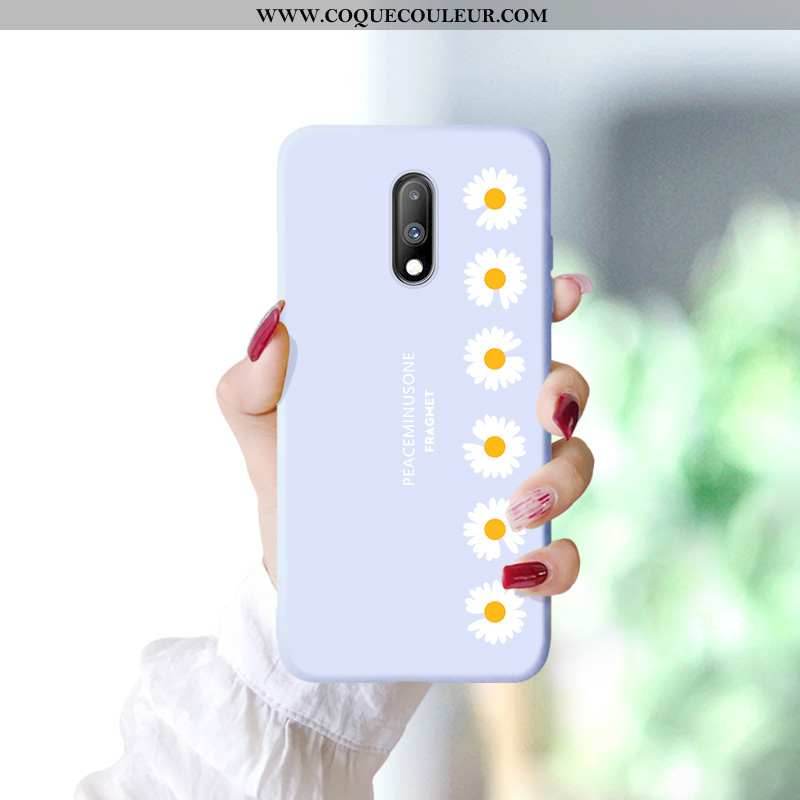 Étui Oneplus 7 Protection Fluide Doux Incassable, Coque Oneplus 7 Tendance Frais Bleu