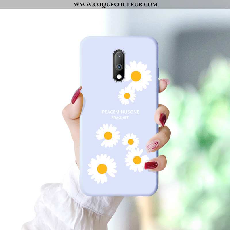 Étui Oneplus 7 Protection Fluide Doux Incassable, Coque Oneplus 7 Tendance Frais Bleu