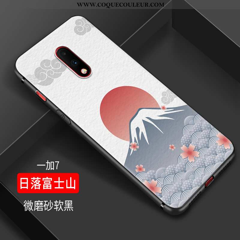 Étui Oneplus 7 Fluide Doux Oiseau Noir, Coque Oneplus 7 Silicone Petit Noir