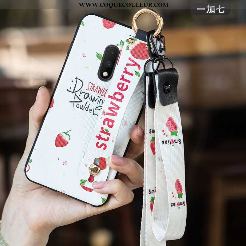 Coque Oneplus 7 Protection Personnalité Art, Housse Oneplus 7 Délavé En Daim Tendance Rouge