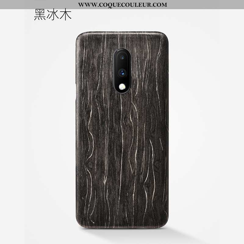 Housse Oneplus 7 Protection Étui Téléphone Portable, Oneplus 7 Délavé En Daim Fleur Marron