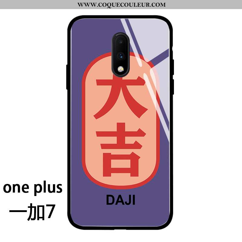 Étui Oneplus 7 Verre Amoureux Net Rouge, Coque Oneplus 7 Créatif Violet