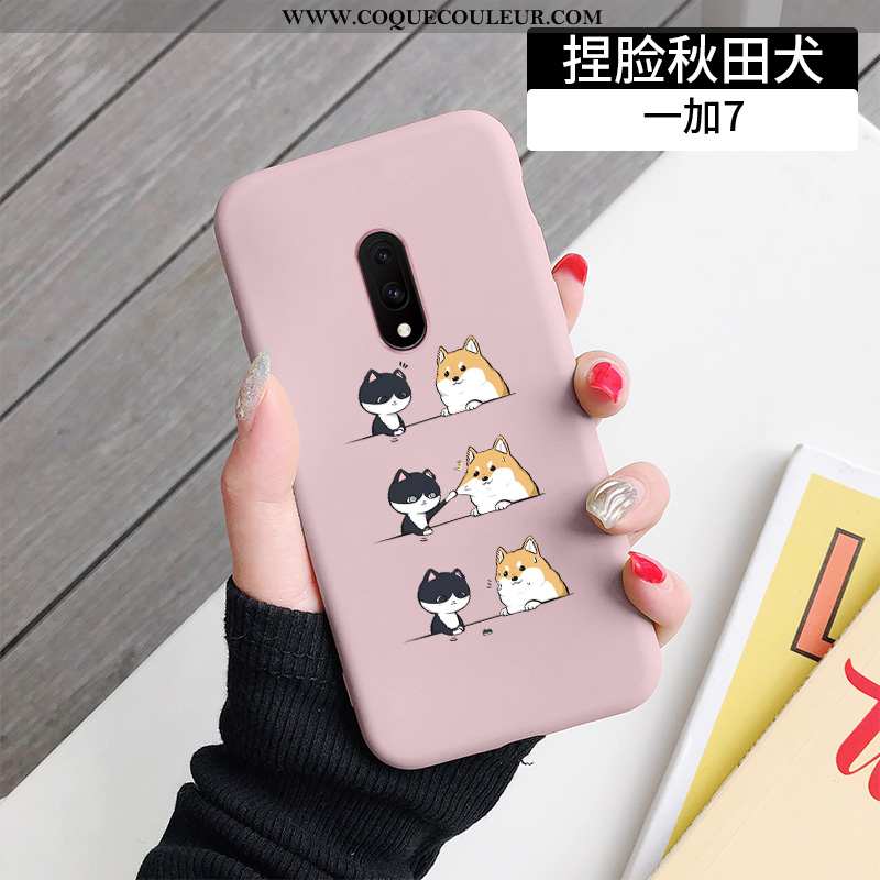 Coque Oneplus 7 Dessin Animé Étui Tout Compris, Housse Oneplus 7 Ultra Fluide Doux Bleu