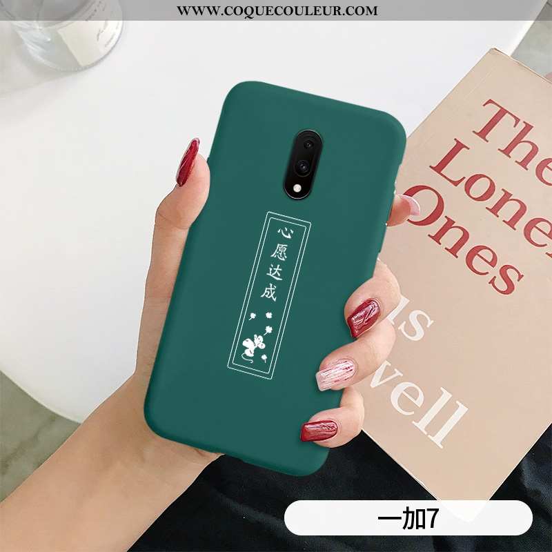 Housse Oneplus 7 Tendance Simple Étui, Étui Oneplus 7 Légère Protection Verte