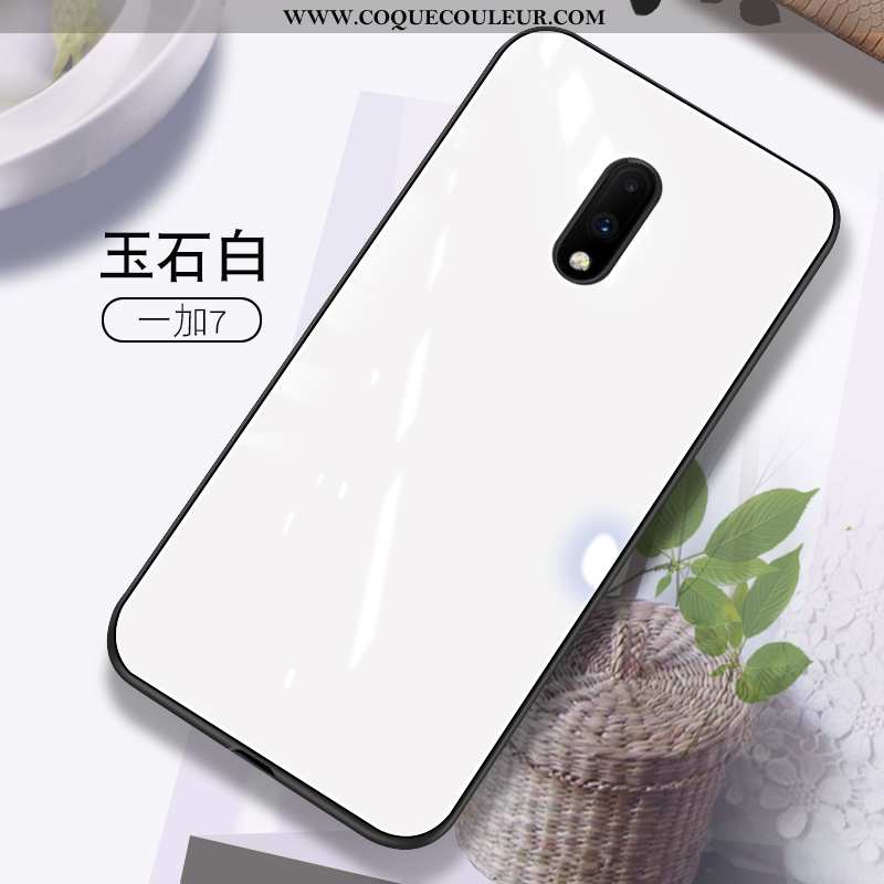 Housse Oneplus 7 Verre Téléphone Portable Protection, Étui Oneplus 7 Personnalité Vert Verte