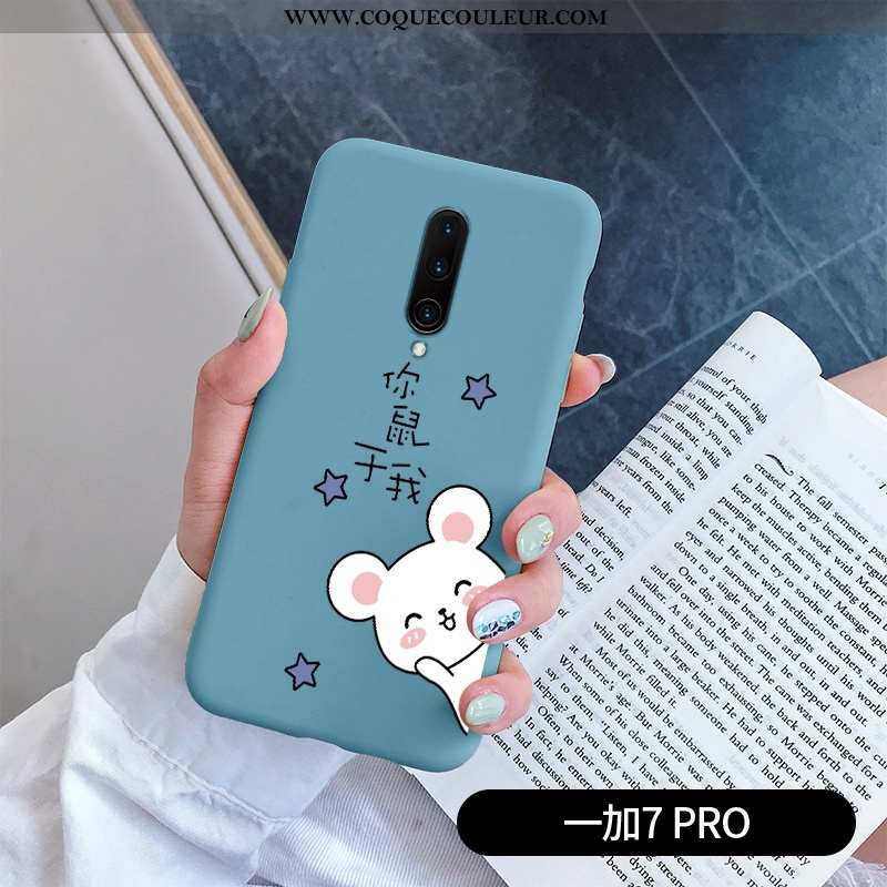 Housse Oneplus 7 Pro Charmant Incassable Coque, Étui Oneplus 7 Pro Ultra Cœur Bleu