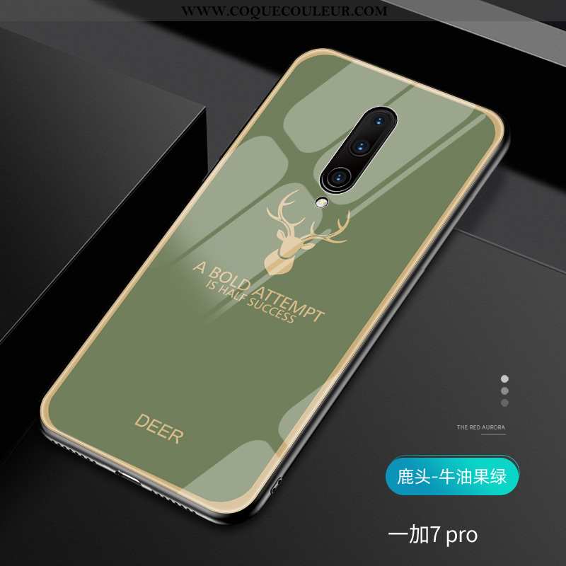 Coque Oneplus 7 Pro Ultra Britanique Verre, Housse Oneplus 7 Pro Légère Étui Verte