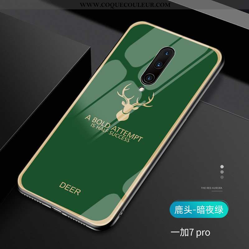 Coque Oneplus 7 Pro Ultra Britanique Verre, Housse Oneplus 7 Pro Légère Étui Verte