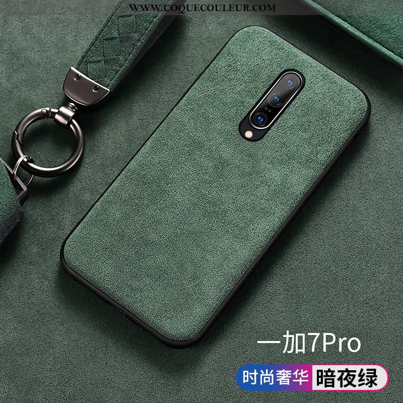 Étui Oneplus 7 Pro Protection Vert Europe, Coque Oneplus 7 Pro Luxe Tendance Verte