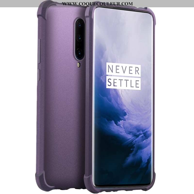 Coque Oneplus 7 Pro Transparent Violet Incassable, Housse Oneplus 7 Pro Silicone Tout Compris