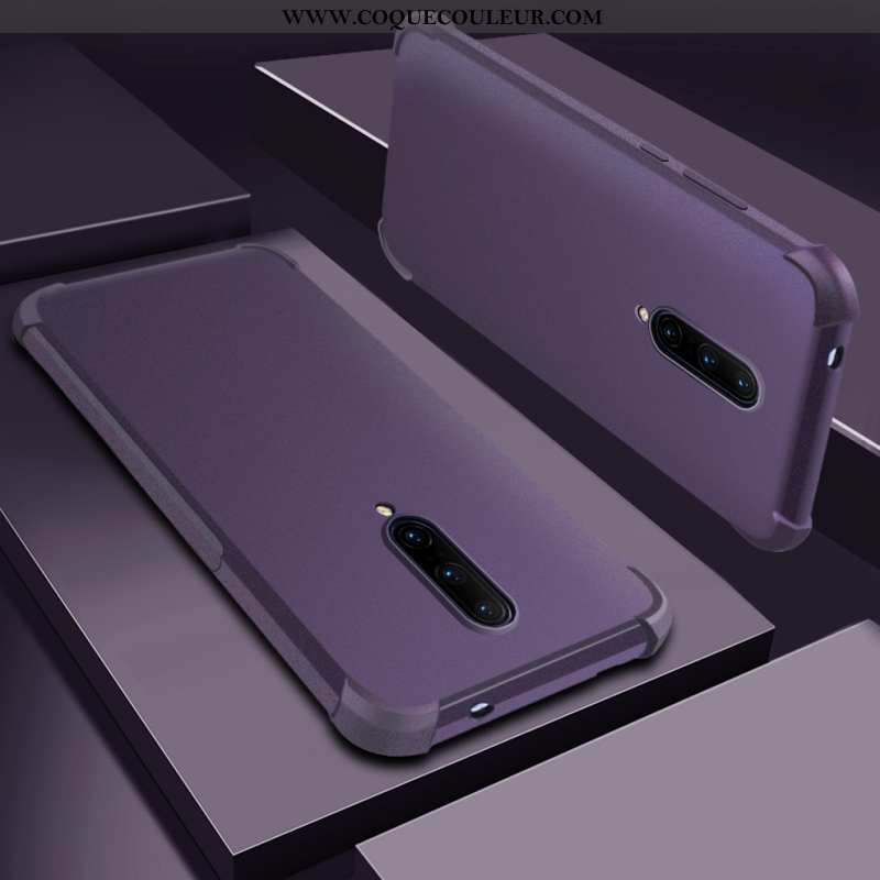 Coque Oneplus 7 Pro Transparent Violet Incassable, Housse Oneplus 7 Pro Silicone Tout Compris