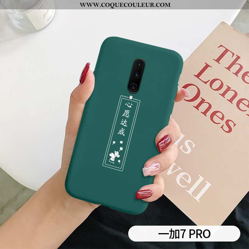 Étui Oneplus 7 Pro Ultra Vert Légère, Coque Oneplus 7 Pro Tendance Simple Verte