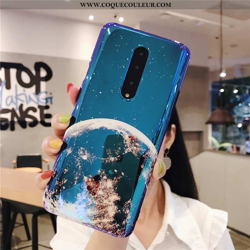 Coque Oneplus 7 Pro Protection Planète Coque, Housse Oneplus 7 Pro Personnalité Incassable Bleu