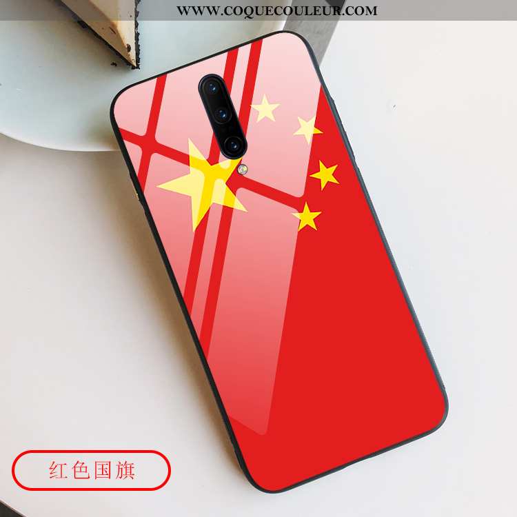 Housse Oneplus 7 Pro Créatif Coque Rouge, Étui Oneplus 7 Pro Protection Verre Rouge