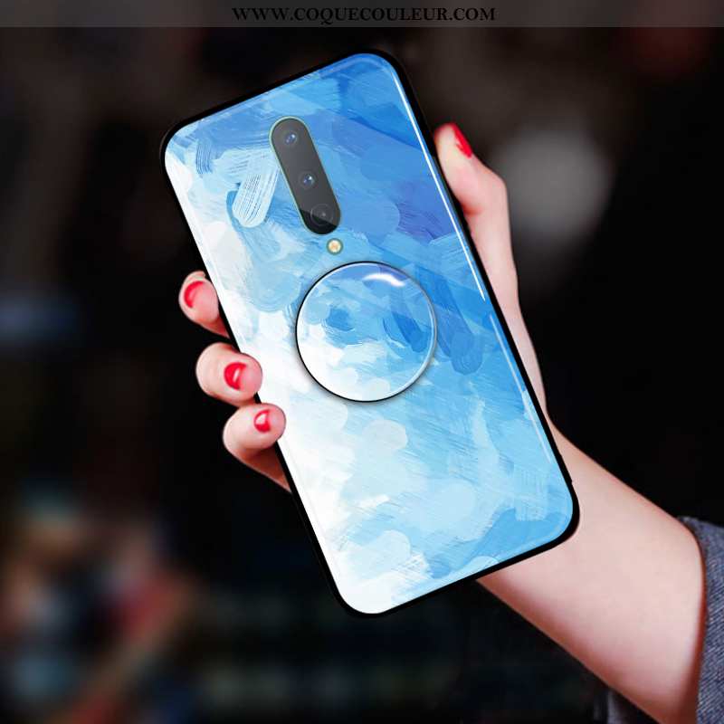 Coque Oneplus 7 Pro Silicone Étui, Housse Oneplus 7 Pro Protection Fluide Doux Bleu