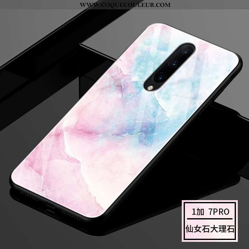 Coque Oneplus 7 Pro Verre Mode Protection, Housse Oneplus 7 Pro Personnalité Téléphone Portable Vert