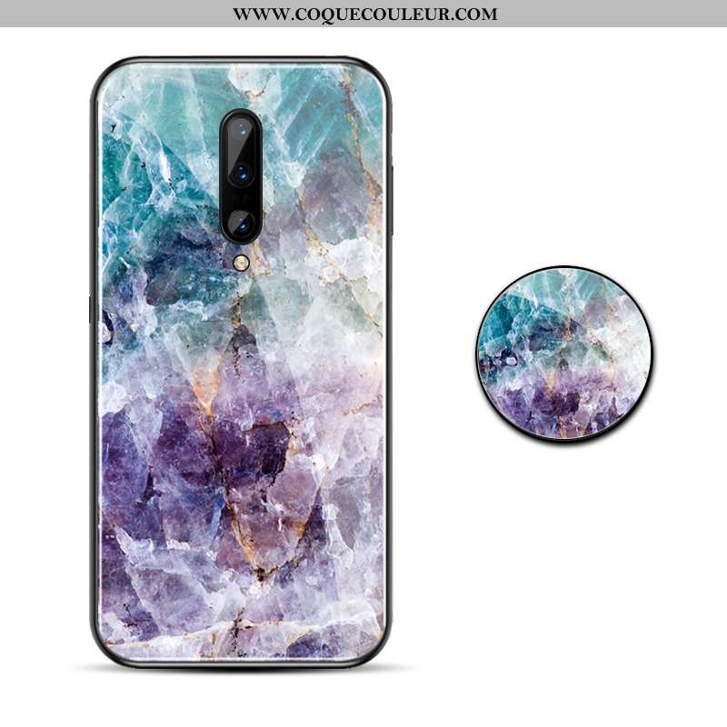 Housse Oneplus 7 Pro Personnalité Miroir Verre, Étui Oneplus 7 Pro Créatif Téléphone Portable Violet