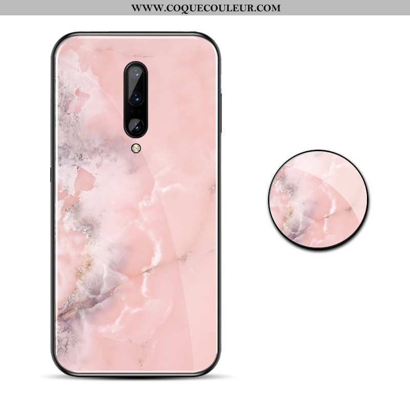 Housse Oneplus 7 Pro Personnalité Miroir Verre, Étui Oneplus 7 Pro Créatif Téléphone Portable Violet